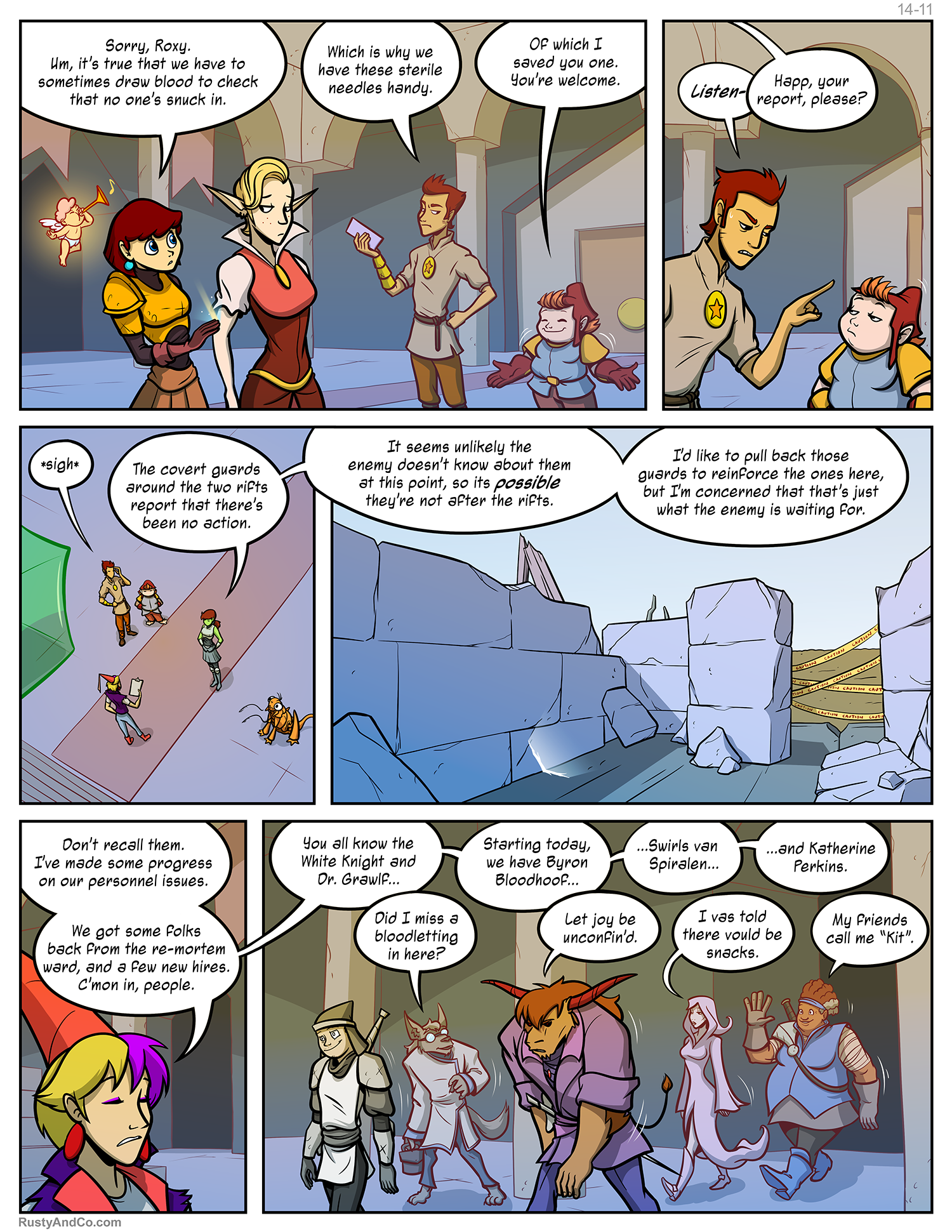 The covert guards in panel 4 made their Stealth check.
